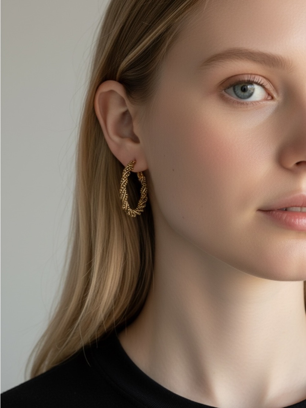 10/16 Gold Twisted Hoop Earrings - Women Jewelry